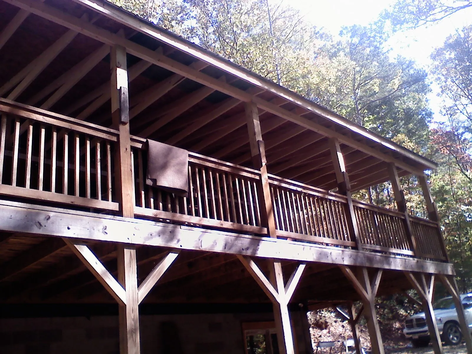 Timber framing under a new elevated porch and deck — Roof Leak Repair in Descanso by Roofing Brothers